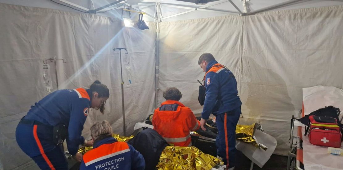 Des étudiants à Torreilles : la Protection Civile sur place